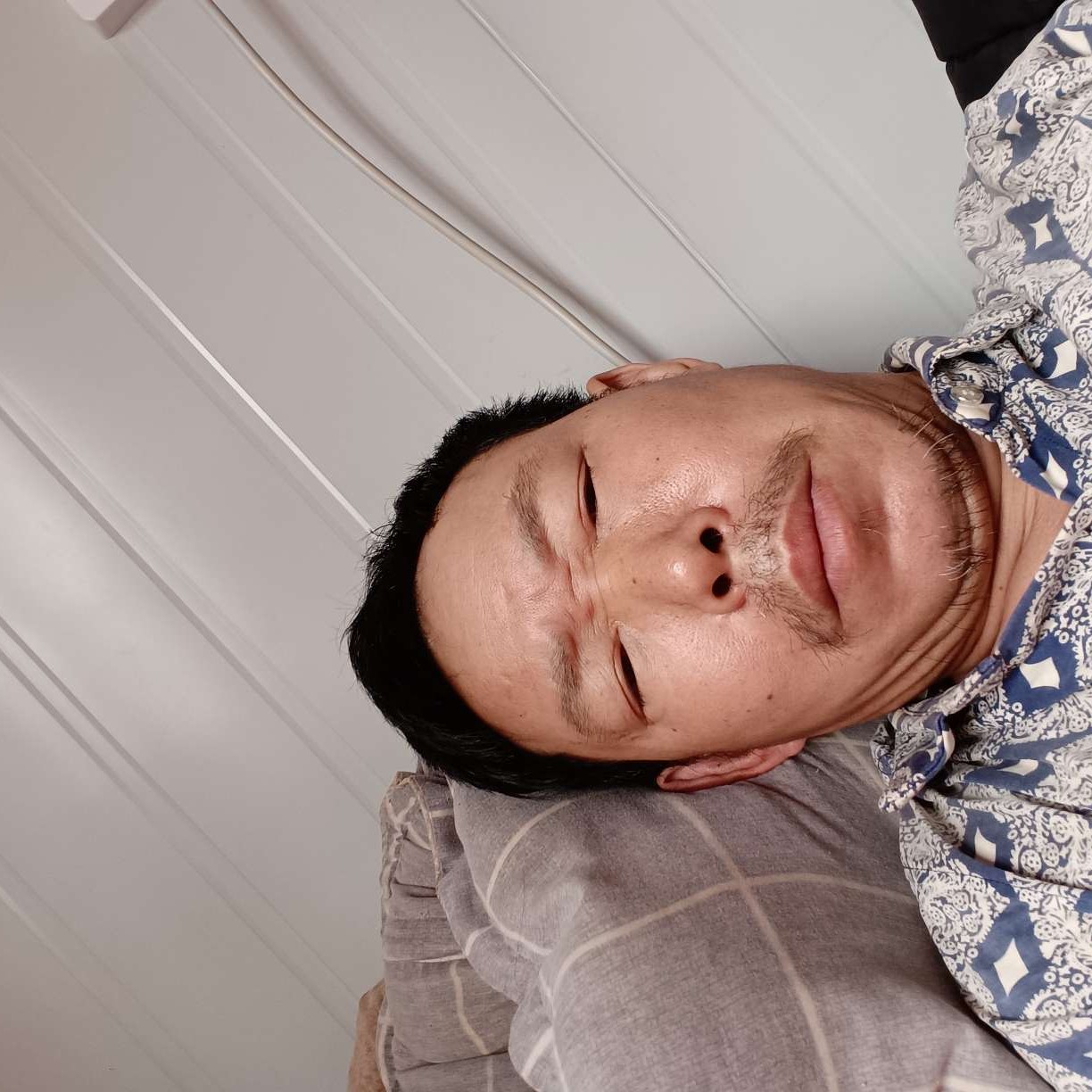 眯眯眼等待羊的照片