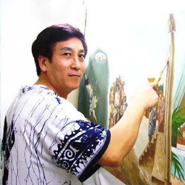 红色画家张恒久的照片