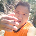 幸福等待摩托的照片